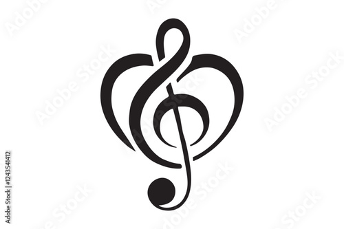 Heart music note logo