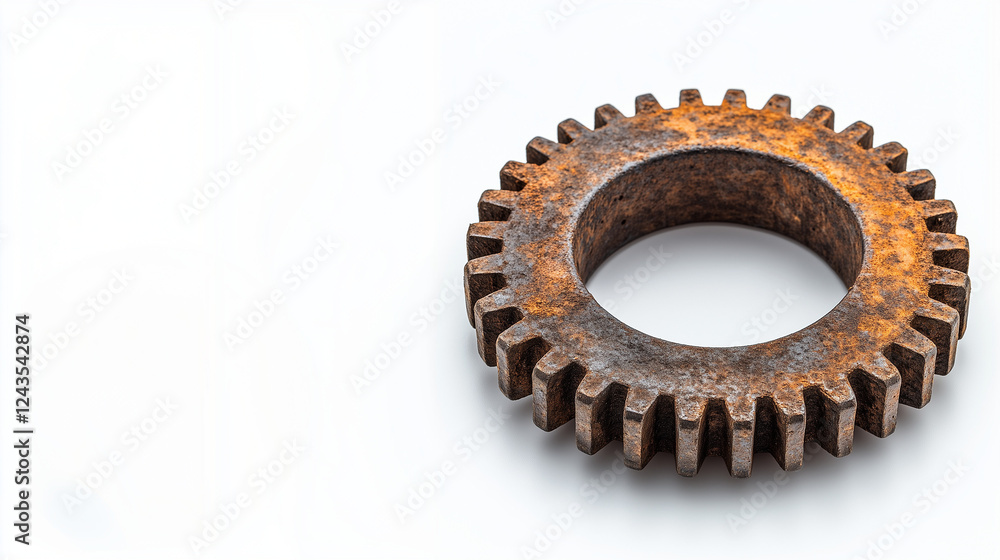 Rusty gear on white background Rusty gear on white background