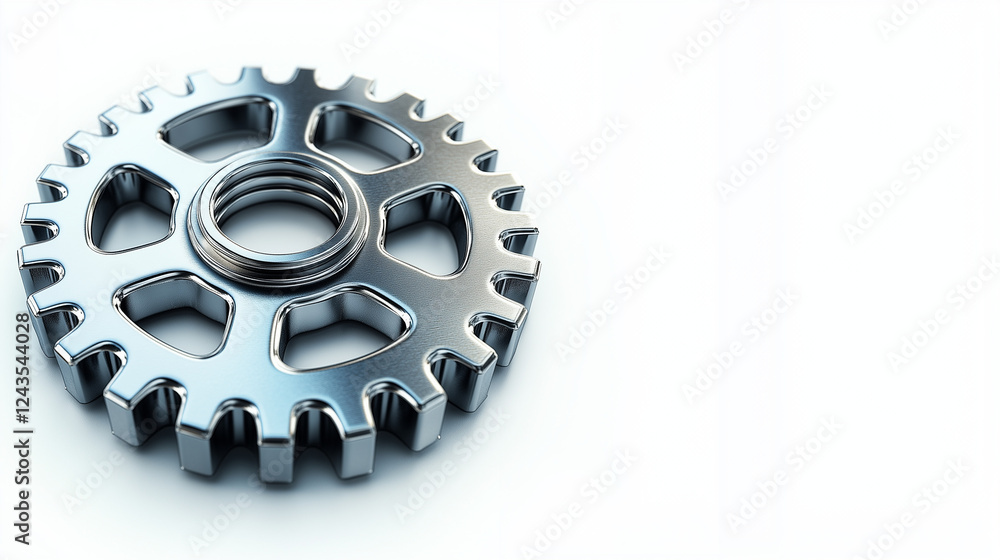 Metal gear with open center on white background Metal gear with open center on white background
