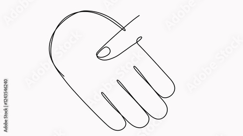 Handshake in heart shape continuous line drawing animated video. Business deal symbol animation.