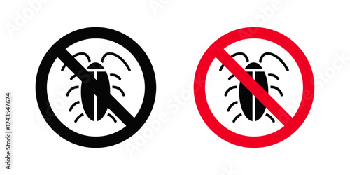 Stop insect signs in yellow and red colors