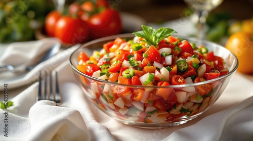 Vinagrete Brazilian Fresh Salsa Salad, Brazilian Restaurant Food Menu Photography