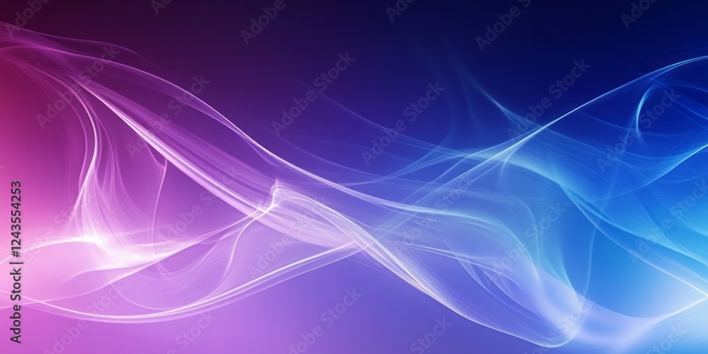 Naklejka premium Abstract Purple Blue Flowing Wave Design