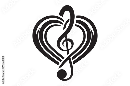 Heart music note logo