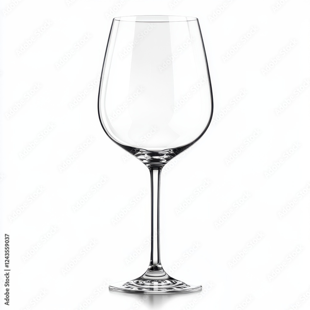 Elegant wine glass with a wide bowl for enjoying rich aromas and flavors at a dinner party or special occasion Elegant wine glass with a wide bowl for enjoying rich aromas and flavors at a dinner party or special occasion