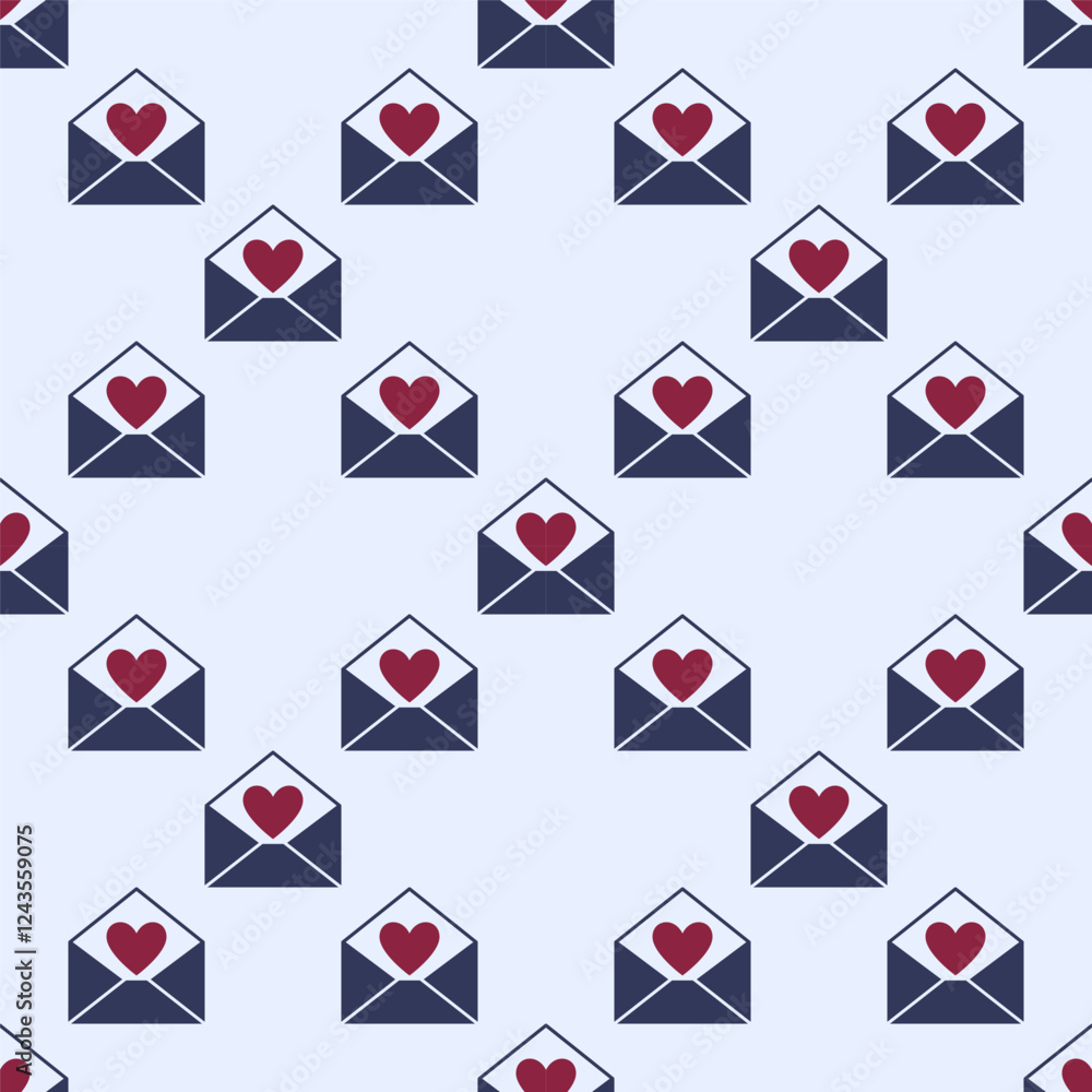 Letter or Message with Heart seamless pattern - love letter vector background Letter or Message with Heart seamless pattern - love letter vector background