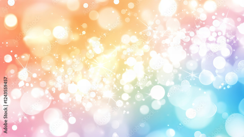 Vibrant multicolored blurred background with bokeh lights, pastel tones, and sparkles, perfect for celebrations, holidays, and creative designs Vibrant multicolored blurred background with bokeh lights, pastel tones, and sparkles, perfect for celebrations, holidays, and creative designs