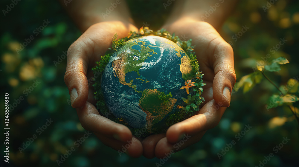 Closeup of a person hands holding an earth planet globe Closeup of a person hands holding an earth planet globe