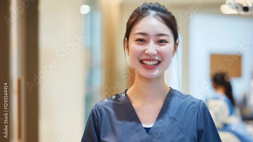 笑顔の歯科衛生士の女性（歯科・医療業界・アシスタント・転職）	