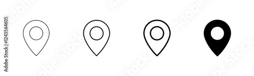 Free Download Pin icon vector isolated on white background. Location icon. Map pointer icon. Point. Locator. Address - GFXLoad