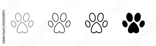 Paw icon vector isolated on white background. Paw Print icon