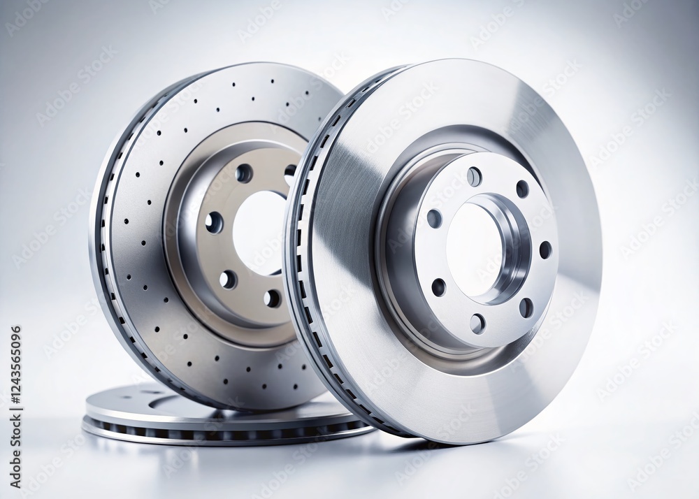 Minimalist Brake Disc Photography: Clean White Background Automotive Parts Image Minimalist Brake Disc Photography: Clean White Background Automotive Parts Image