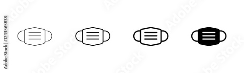 Mask icon vector isolated on white background. Man face with mask icon. Safety breathing masks. Industrial safety N95 mask. Medical mask vector icon.