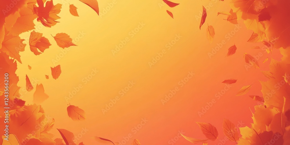 Orange and Yellow Autumn Leaves Falling Background Orange and Yellow Autumn Leaves Falling Background