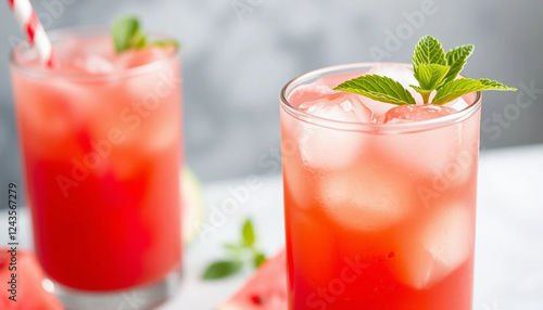Wallpaper Mural a refreshing watermelon cooler in a tall glass with a sprig of mint Torontodigital.ca