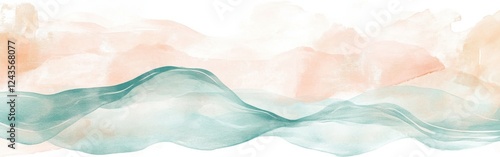 Wallpaper Mural Soft watercolor waves in pastel colors create an elegant backdrop for creative projects Torontodigital.ca