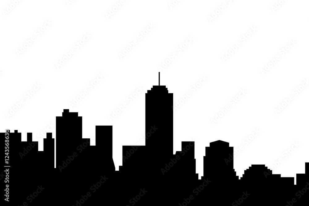 Fototapeta premium City skyline vector illustration. Urban landscape cityscape in flat style. City silhouette. Cityscape backgrounds. Daytime city skyline.