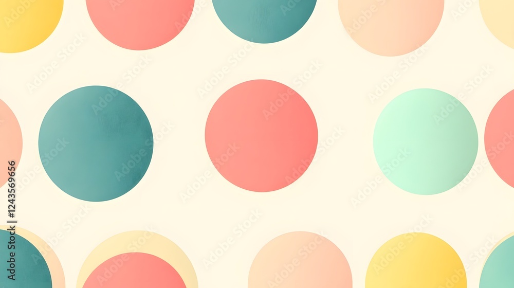 Vibrant pastel polka dot pattern with a retro inspired aesthetic and clean symmetrical design This seamless digital has a playful contemporary feel perfect for a variety of creative applications Vibrant pastel polka dot pattern with a retro inspired aesthetic and clean symmetrical design This seamless digital has a playful contemporary feel perfect for a variety of creative applications