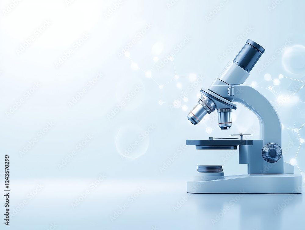 Closeup of microscope detailed view of scientific exploration and discovery Closeup of microscope detailed view of scientific exploration and discovery