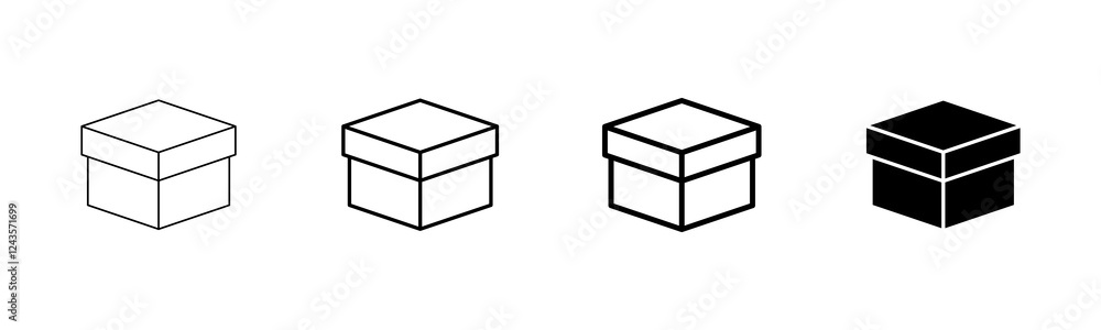 Box icon vector isolated on white background. Cardboard box, packaging open. Box vector icon Box icon vector isolated on white background. Cardboard box, packaging open. Box vector icon