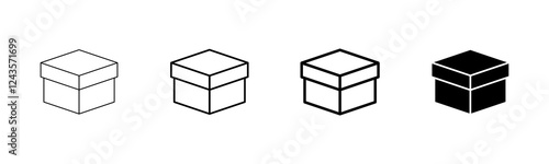 Box icon vector isolated on white background. Cardboard box, packaging open. Box vector icon