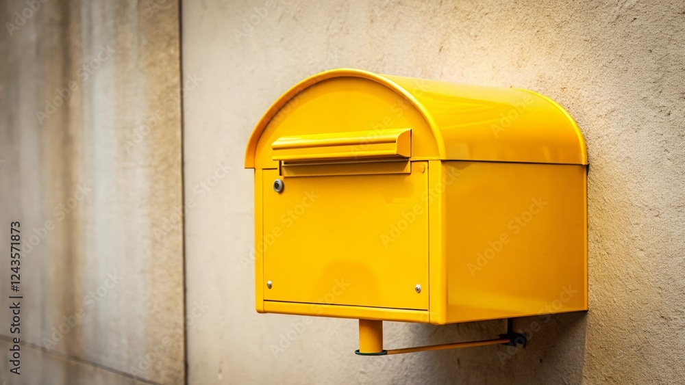 Minimalist Yellow Postbox - German Postal Service Minimalist Yellow Postbox - German Postal Service