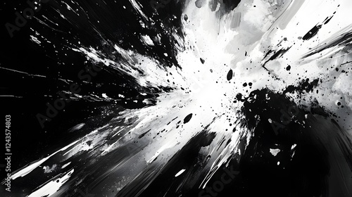 Dramatic monochrome wallpaper design with bold comic inspired ink strokes high impact black and white composition and a strong visual presence for modern edgy and expressive spaces