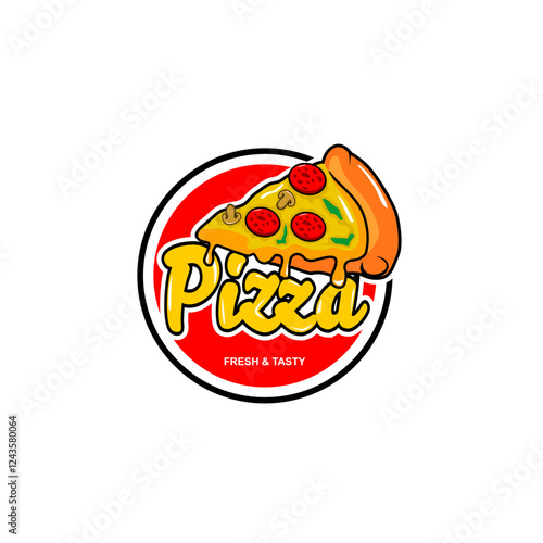 italian pizza logo vector illustration