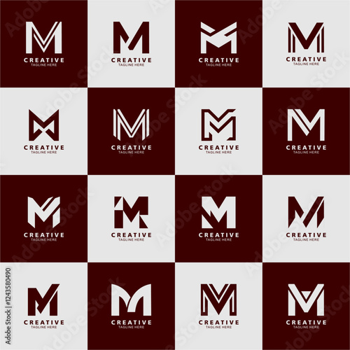 letter m logo vector collection