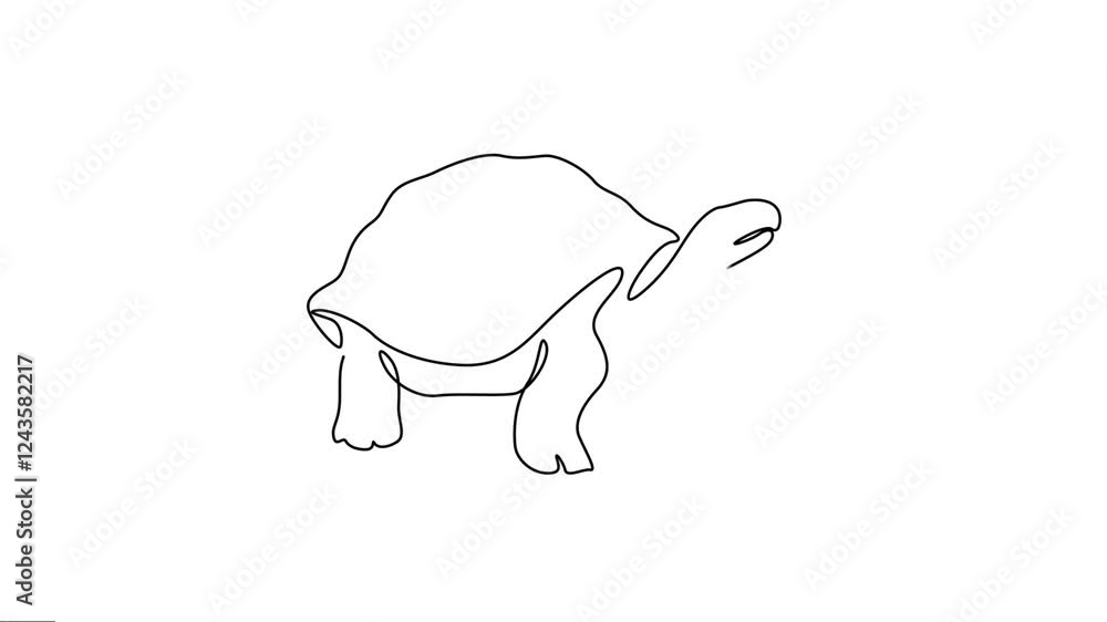 Animated one continuous single-line drawing of a turtle. Slow-moving animal minimal linear animation full-length 4k video clip. The wildlife motion graphics. Animated one continuous single-line drawing of a turtle. Slow-moving animal minimal linear animation full-length 4k video clip. The wildlife motion graphics.