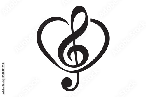 Heart music note logo