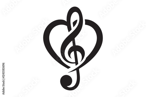 Heart music note logo