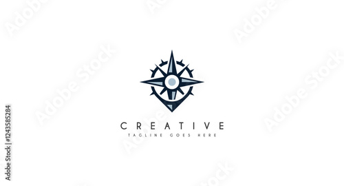 Compass Point Icon Logo Design vector inspiration Element