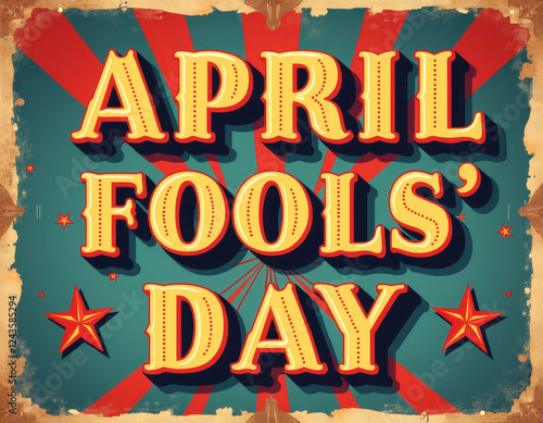 Vintage april fools' day poster design for holiday greeting cards or posters