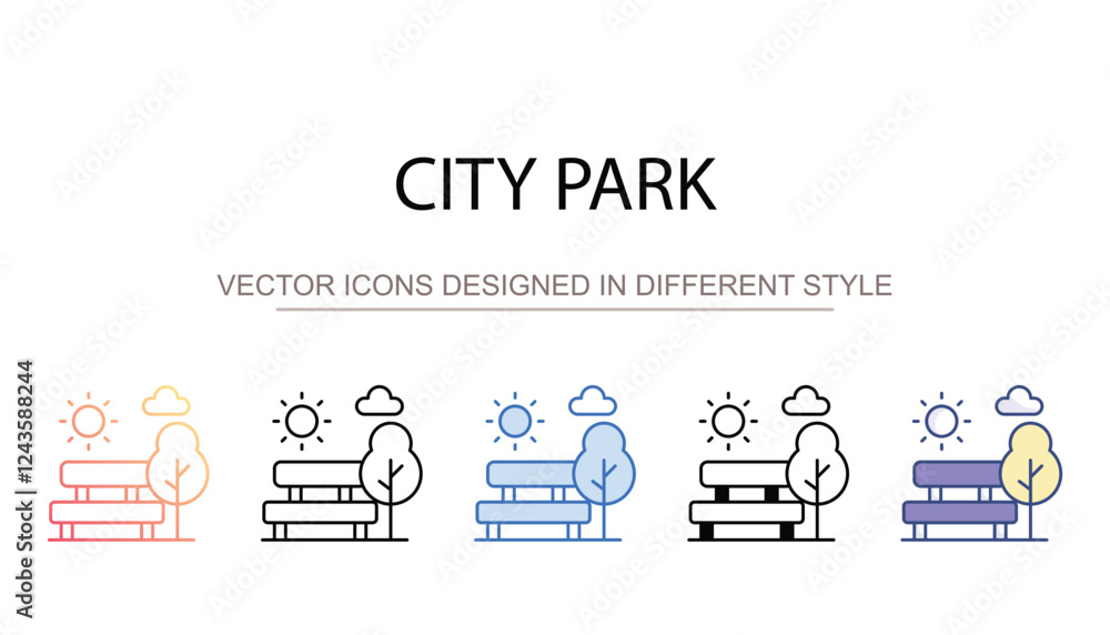 City Park icon design with white background stock illustration City Park icon design with white background stock illustration