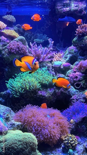 Wallpaper Mural Vibrant coral reef with tropical fish underwater phone background Torontodigital.ca