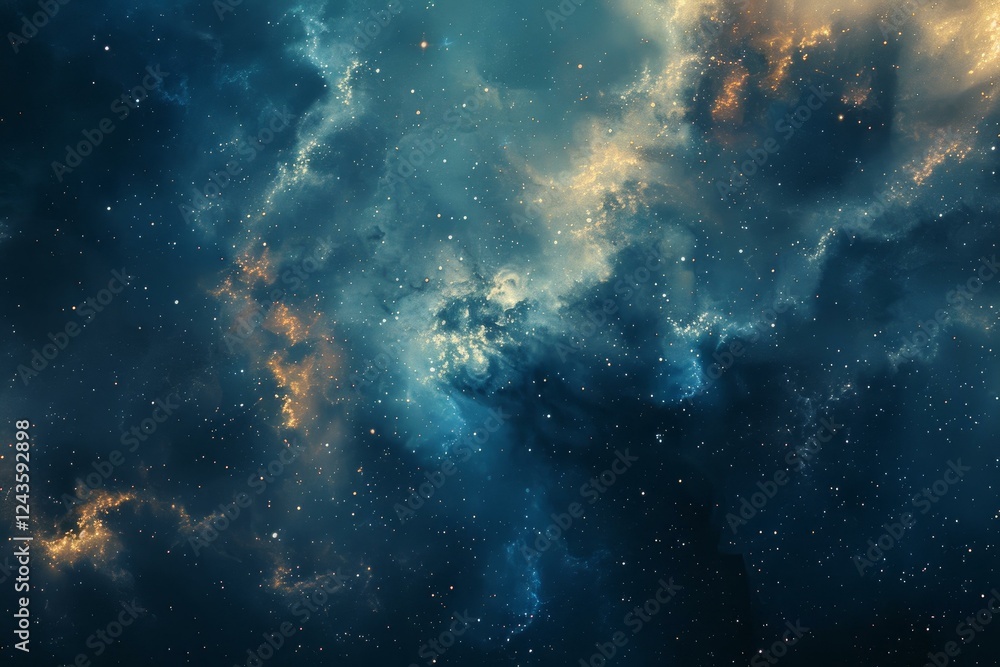Fototapeta premium Colorful nebula clouds and shining stars creating a breathtaking deep space scene