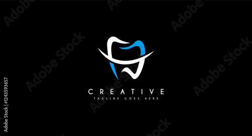 Dental Clinic Logo Tooth abstract Linear Dentist stomatology
