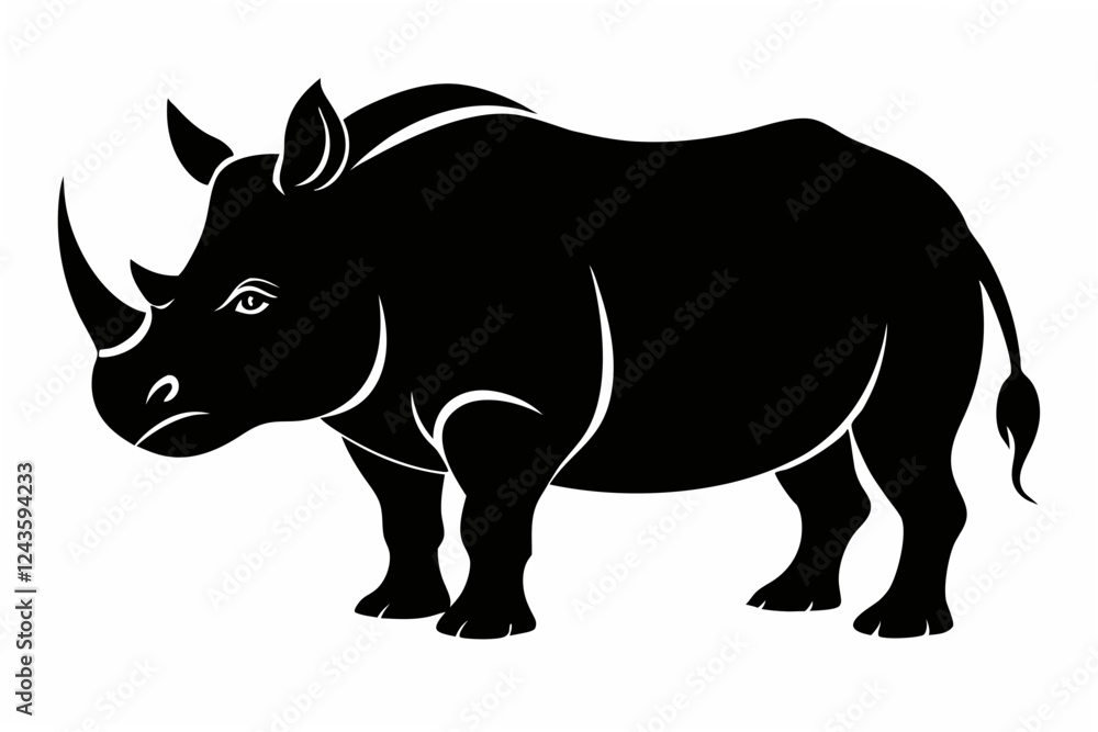 Obraz premium rhino silhouette vector