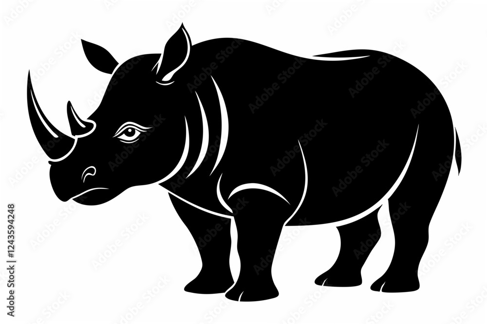 Fototapeta premium rhino silhouette vector