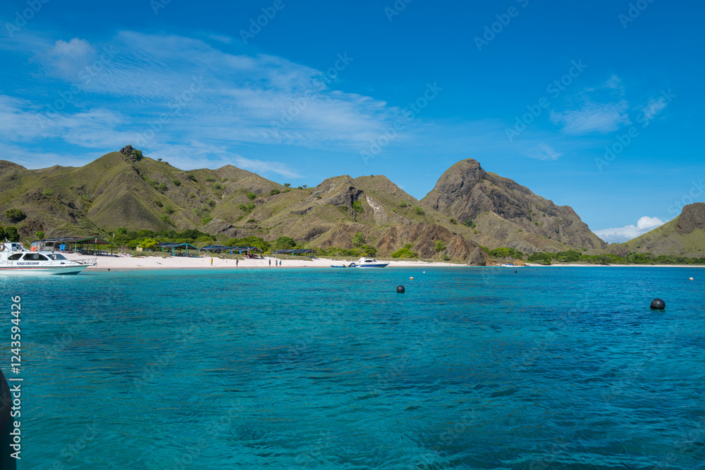 Naklejka premium Komodo Island from a Boat