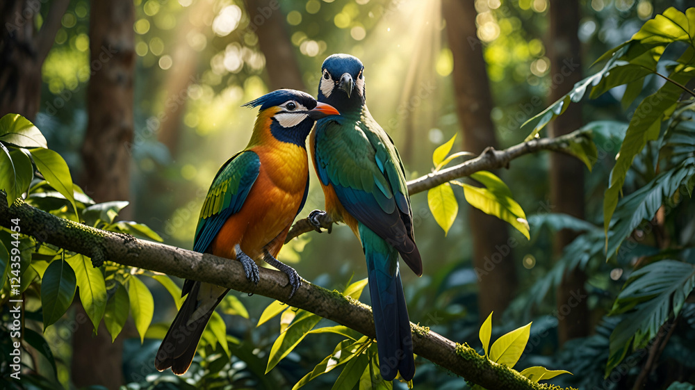 Naklejka premium green and yellow macaw