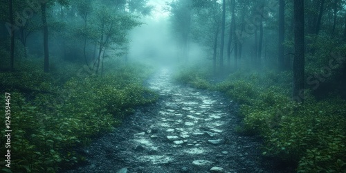 Enchanted Forest Path: A Mystical Journey Through Misty Woods