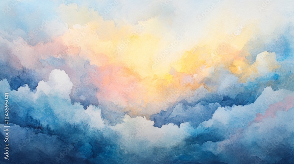 A Watercolor Symphony of Clouds and Sky A Watercolor Symphony of Clouds and Sky