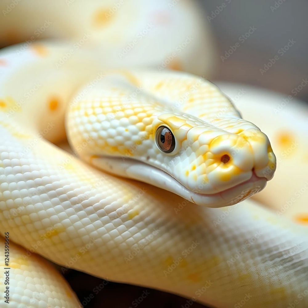 Fototapeta premium Artistic illustration. Close-up of a tiger python reptile