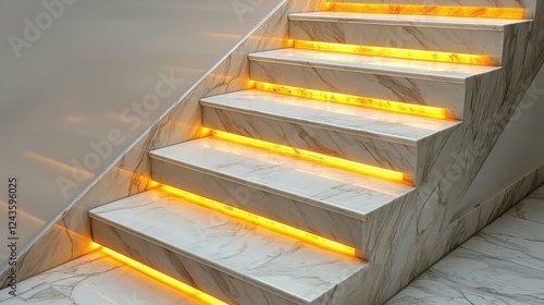 Stairs with a glowing next step ahead, symbolizing the continual journey toward success, growth, and achieving personal goals through perseverance and focused action.