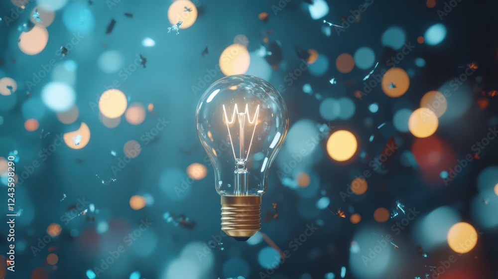 Illuminating moments a lightbulb surrounded by sparkling bokeh studio setup artistic photography vibrant atmosphere Illuminating moments a lightbulb surrounded by sparkling bokeh studio setup artistic photography vibrant atmosphere