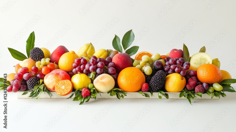 Vibrant Fruit Arrangement - A Colorful Display of Fresh Produce Vibrant Fruit Arrangement - A Colorful Display of Fresh Produce