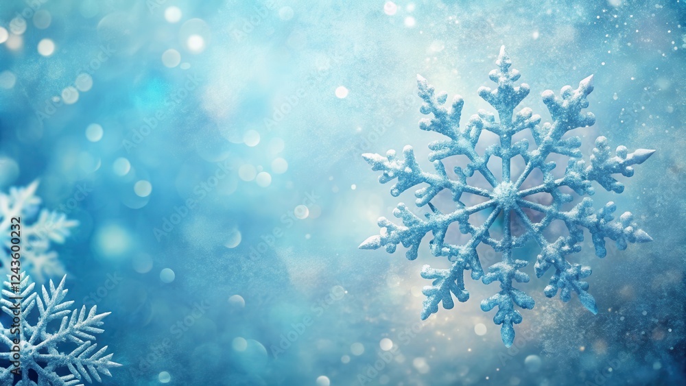 Winter Wonderland Sparkling Snowflake Design with a Soft Blue Background Winter Wonderland Sparkling Snowflake Design with a Soft Blue Background