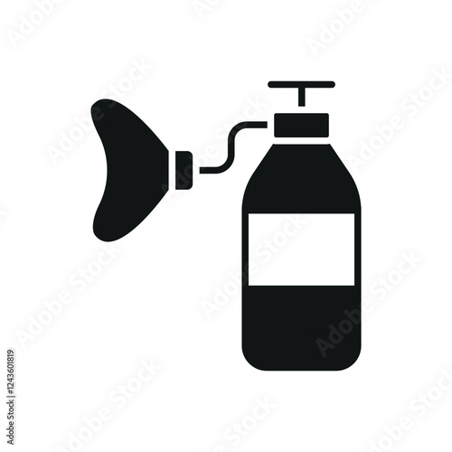 Oxygen mask and tank icon is a clean vector illustration of a medical oxygen cylinder connected to a breathing mask